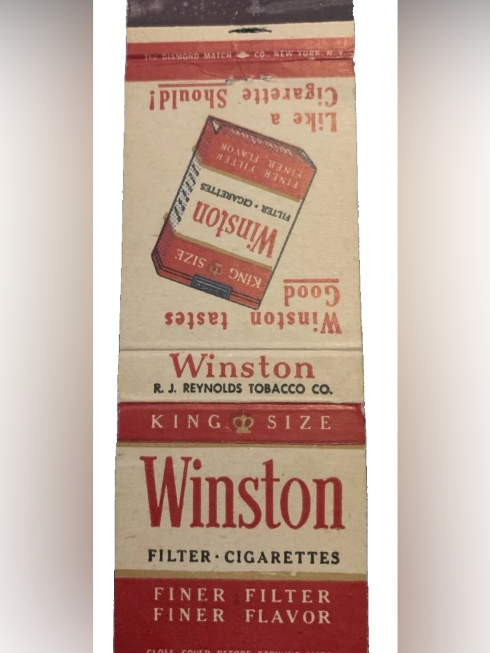 Vintage Matchbook Winston Cigarettes Empty